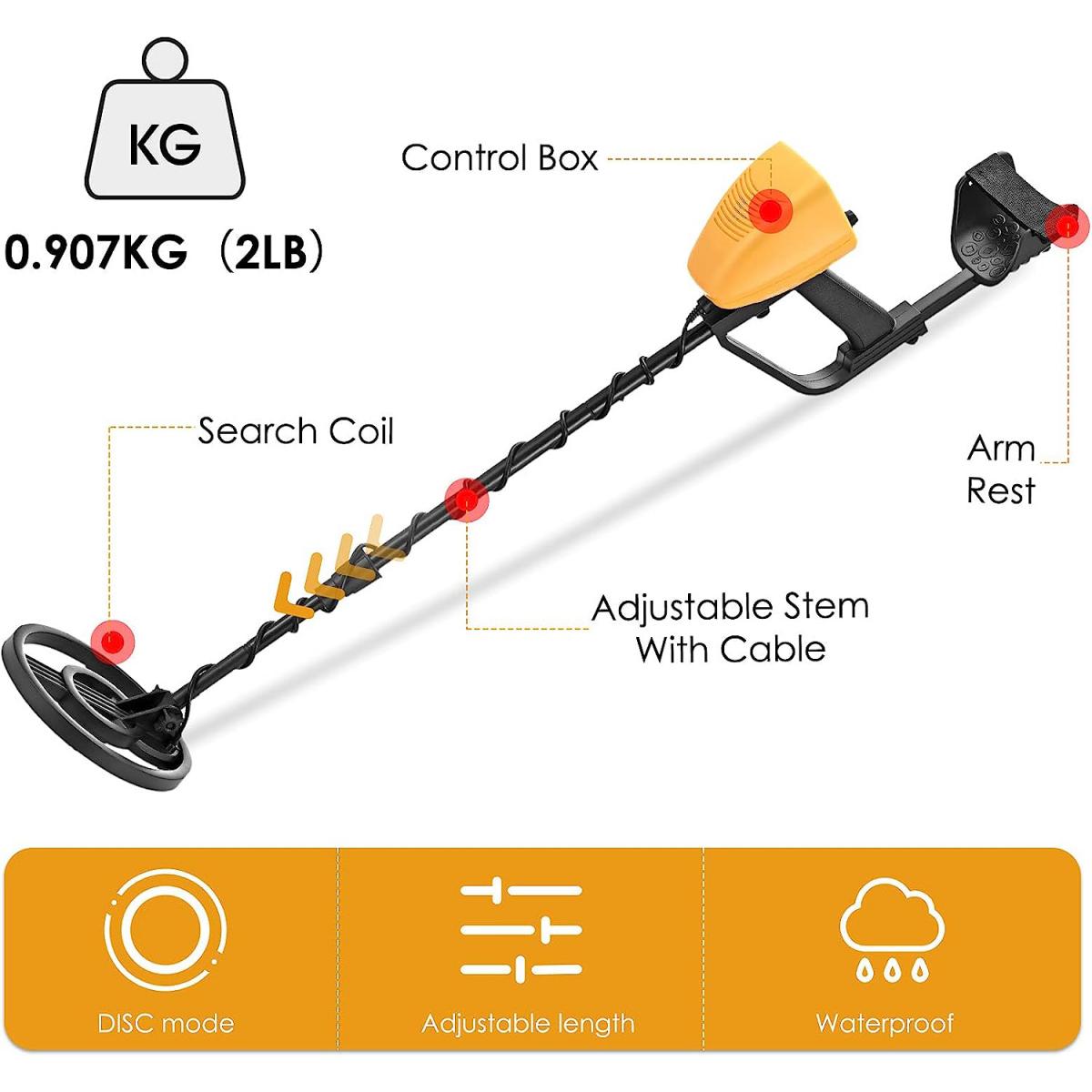 Waterproof Gold Metal Detector High Precision Kentfaith