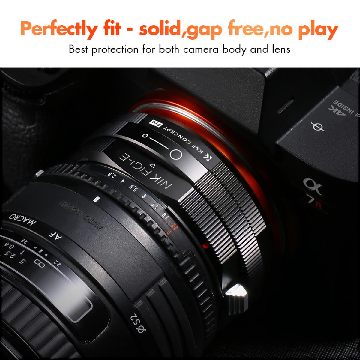 New Product : K&F M18105  NIK(G)-NEX PROï¼New in 2020 high precision lens adapter (orange)