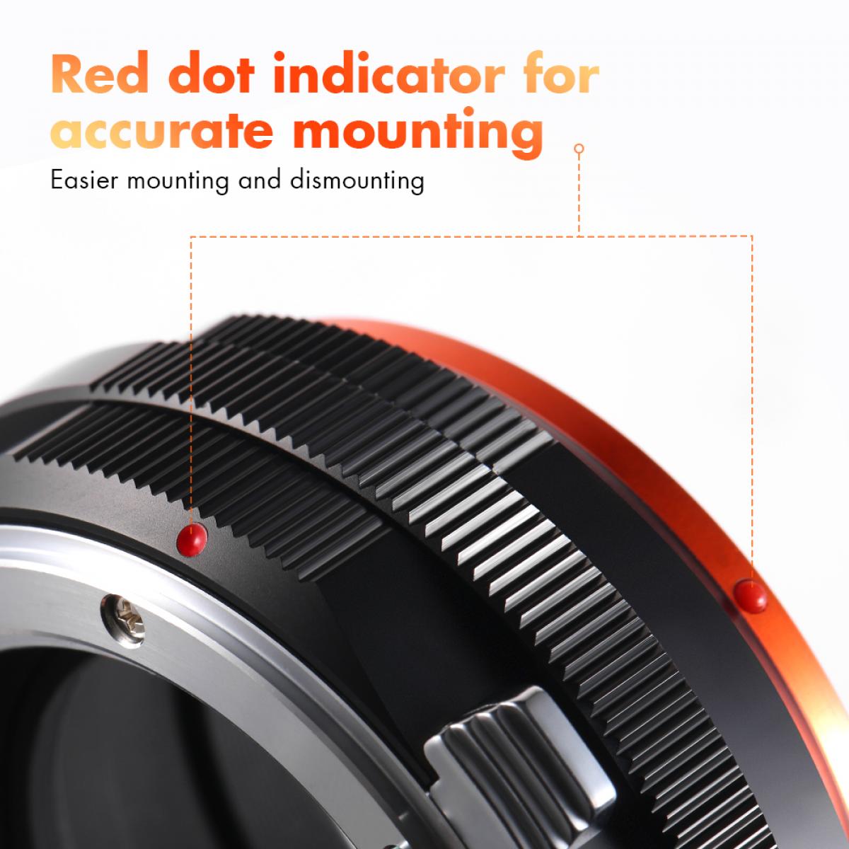 New Product : K&F M18105  NIK(G)-NEX PROï¼New in 2020 high precision lens adapter (orange)