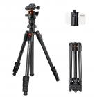 64"/1.6m Camera Tripod Lightweight Vlog Travel Tripod Compact  Flexible & Portable 17.6lbs/8kg Load with Portable, for DSLR Cameras O234A1+BH-36