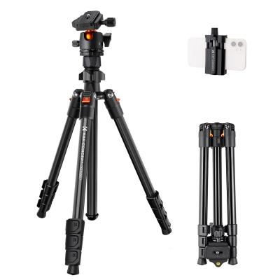 64"/1.6m Camera Tripod Lightweight Vlog Travel Tripod Compact  Flexible & Portable 17.6lbs/8kg Load with Portable, for DSLR Cameras O234A1+BH-36