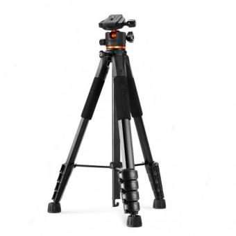 Trípode para cámara K&F Concept de 190 cm (75 pulgadas), ligero y para viajes al aire libre, con cabezal esférico de 360 ​​grados, capacidad de carga de 8 kg (17,6 lb), clip para teléfono móvil y control remoto para smartphone S255A3+BH-36