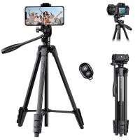 59.4''/1.5 m Aluminum Travel Tripod with Bluetooth Remote and Adjustable Height (17-60 inches) - Lightweight (0.61kg), 360° Panorama, Compact Fold (42cm) - Ideal for B174A1  Travel and Outdoors