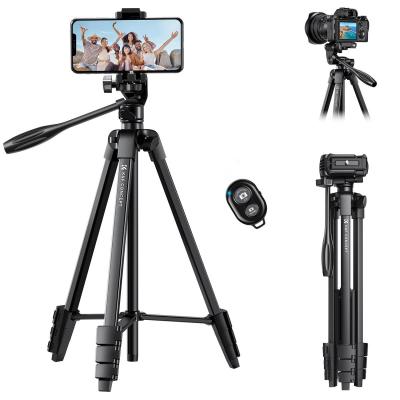 59.4''/1.5 m Aluminum Travel Tripod with Bluetooth Remote and Adjustable Height (17-60 inches) - Lightweight (0.61kg), 360° Panorama, Compact Fold (42cm) - Ideal for B174A1  Travel and Outdoors