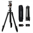 70 tommer/178 cm kamerastativ, lette rejse- og udendørs DSLR-stativer med 360 graders kuglehoved, lastekapacitet 8 kg/17,6 lbs, mobiltelefonklip til smartphone livestreaming vlog O234A3+BH-36