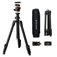 70 tommer/178 cm kamerastativ, lette rejse- og udendørs DSLR-stativer med 360 graders kuglehoved, lastekapacitet 8 kg/17,6 lbs, mobiltelefonklip til smartphone livestreaming vlog O234A3+BH-36