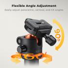 K&F Concept Kamerastativ 192 cm Aluminium – 360° Kuglehoved, 8 kg Belastning, Aftagelig Monopod, Mobilholder til iPhone/Smartphone, O275A5+BH-36