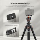 K&F Concept Kamerastativ 192 cm Aluminium – 360° Kuglehoved, 8 kg Belastning, Aftagelig Monopod, Mobilholder til iPhone/Smartphone, O275A5+BH-36