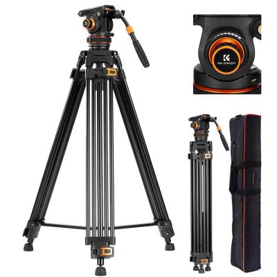 K&F Concept videohoved 75 mm fluid head til stativ – professionelt 10 kg belastning, 360° panorama, hurtig release kompatibel med DJI RS2/RS3 og Manfrotto