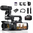 Upgraded 6K Video Camera Professional 60FPS UHD for Filmmaking, Movie & Photography, Video Recorder Camera with 18X Zoom, Digital Camera for Video Recording, 4.0