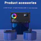 Portable power bank & RGB LED video light, 2500K-9000K adjustable color temperature, 24 light effects, CRI95+, built-in battery, suitable for camera and photography