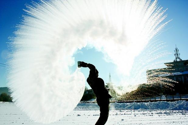 冬の面白い写真の撮影