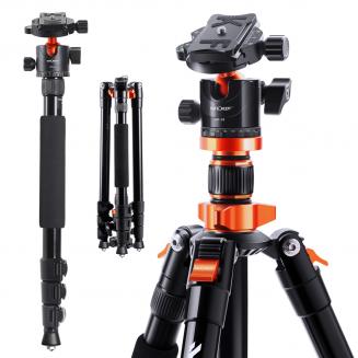 78"/2m Camera Tripod,DSLR Compact Aluminum Tripod Monopod with 360 Degree Ball Head and 10KG Load for Travel and Work K234A7+BH-28L (S210)