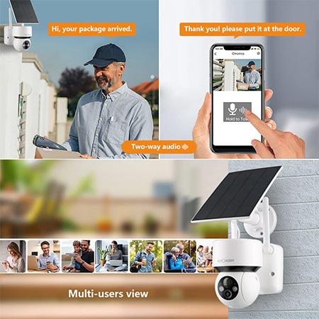 telecamera senza fili esterno a energia solare ,conversazione  bidirezionale, videocamera sorveglianza cctv per visione notturna 1080p -  K&F Concept