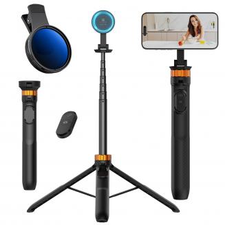 63'' Magnetic Iphone Tripod Phone Selfie Stick Tripod And Clip-On ND Filter(1-9 stops) For All Phone Set