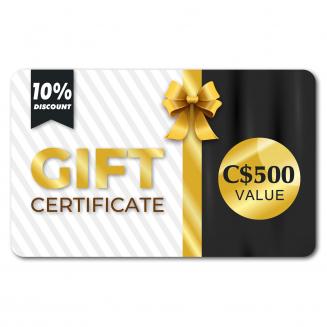 500C$ gift certificate, can use with coupon codes,Can be stacked with any Black Friday offer