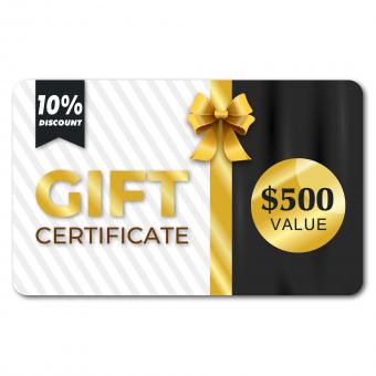 Gift Certificate: $500 Value  -Can Use with Any Discounts（23/03/2023-UTC-8）