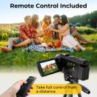5K Videocámara con Zoom Óptico 10X, Cámara de Video 30FPS, Trípode de Aluminio, Transferencia WiFi, Control Remoto, Estabilización de 6 Ejes, Baterías Duales, Kentfaith