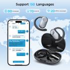 Auriculares Traductores en Tiempo Real, Traducción Simultánea 4 en 1 con 98% de Precisión, 150 Idiomas y Acentos, Traducción de Llamadas y Música, Ideales para Viajes y Negocios, Kentfaith