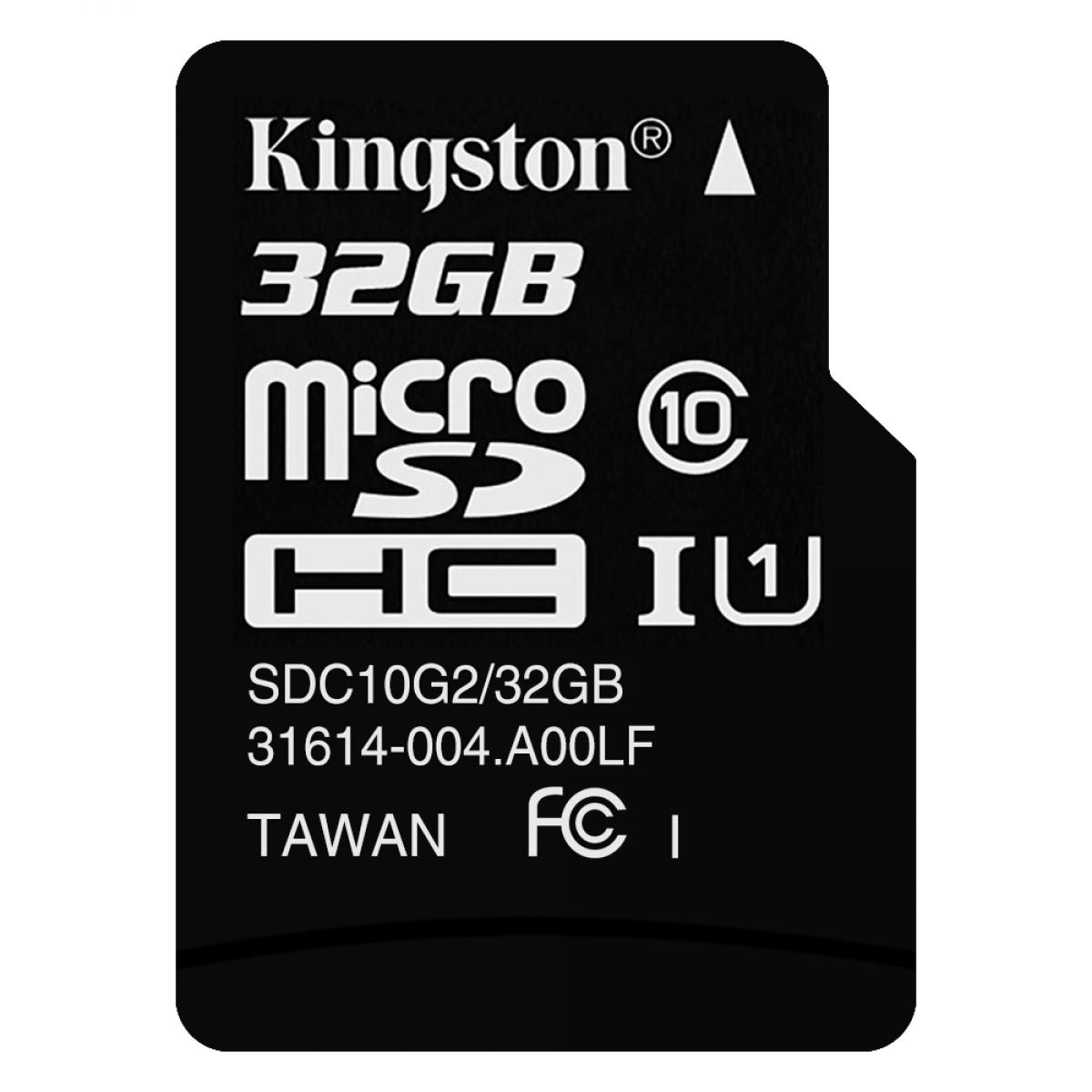 Scheda di memoria microSDHC Kingston da 32 GB classe 10 UHS-I 80 MB / s