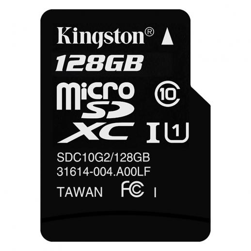 Карта памяти microSDHC Kingston 128 ГБ, класс 10 UHS-I, 80 МБ / с