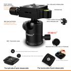 Treppiede per fotocamera leggero da 58 pollici, treppiede da viaggio professionale in alluminio Beschoi, capacità di carico di 22 libbre con testa a sfera panoramica a 360° e custodia per il trasporto compatibile con fotocamere digitali/DSLR/SLR