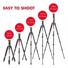 Beschoi 62 tuuman DSLR-jalusta, kevyt kompakti alumiininen kannettava kameran matkajalusta kuulapäällä ja kantolaukulla digitaalisille järjestelmäkameroille / videokameroille / videokameroille / videokameroille