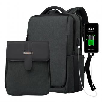 Zaino da viaggio per laptop Beschoi da 15,6 pollici, zaino antifurto leggero impermeabile con ricarica USB, zaino multifunzionale per laptop da 18L