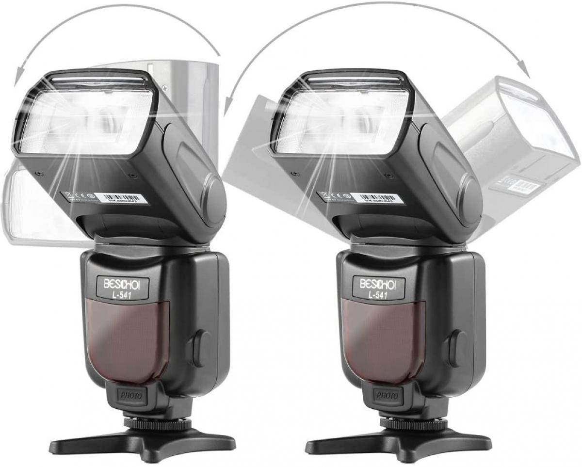 Beschoi L541 Speedlite Flash Universal Flash-kamera med LCD-skärm för Canon Nikon Panasonic Olympus Pentax och andra DSLR-kameror med standard varmskor