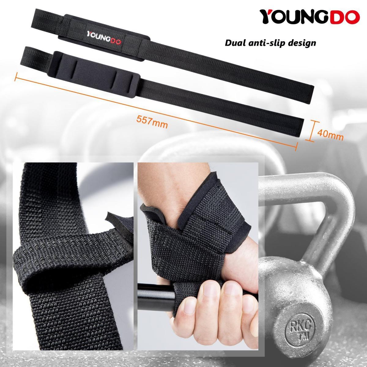 Cinghie di sollevamento, cinghie da polso Cinghie per barra di potenza Palestra in neoprene imbottita antiscivolo per rafforzare la presa per sollevamento pesi, sollevamento pesi, bodybuilding, allenamento della forza, sollevamento dei morti - Uomini e do