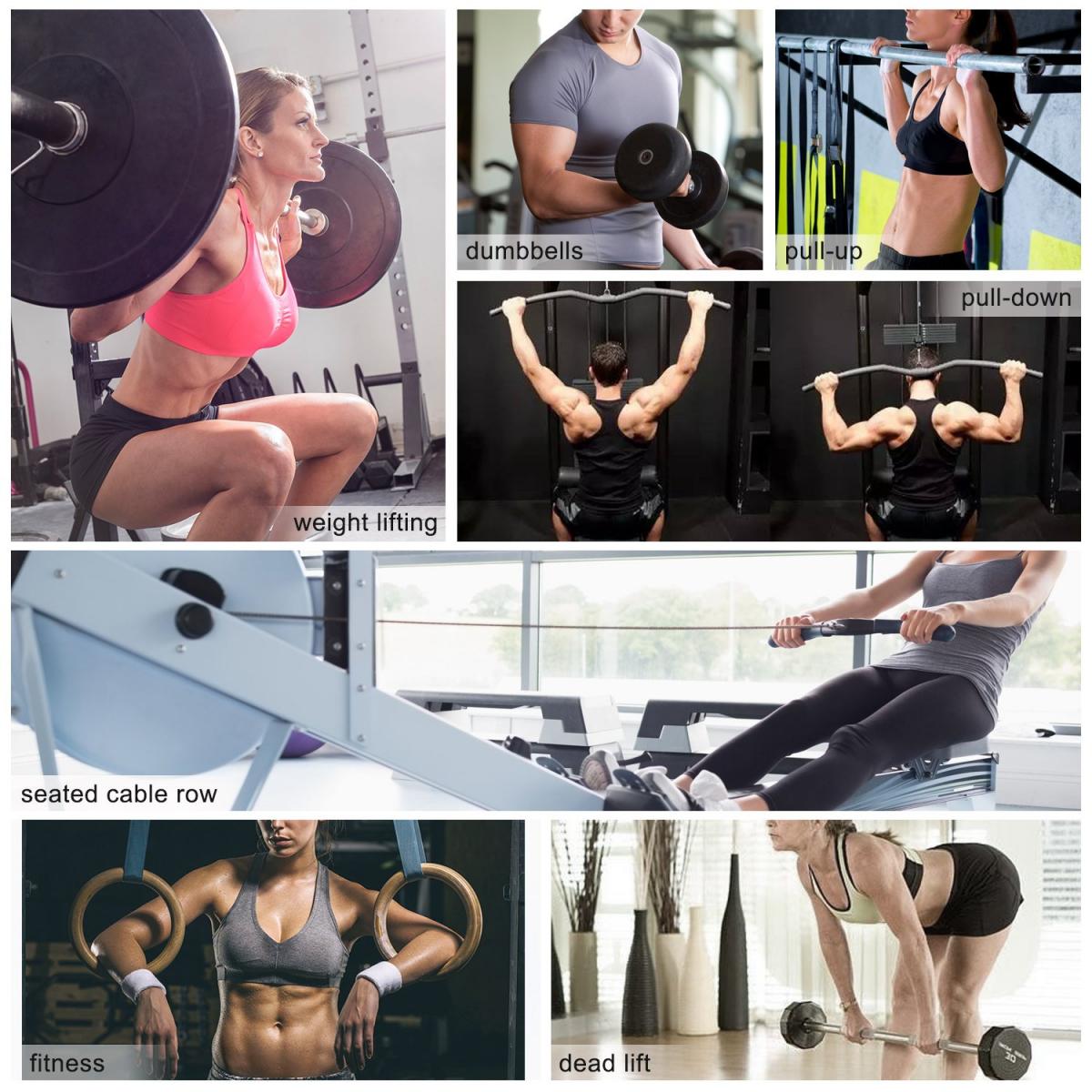 Cinghie di sollevamento, cinghie da polso Cinghie per barra di potenza Palestra in neoprene imbottita antiscivolo per rafforzare la presa per sollevamento pesi, sollevamento pesi, bodybuilding, allenamento della forza, sollevamento dei morti - Uomini e do