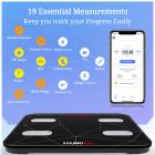 Wagi tkanki tłuszczowej Inteligentna skala BMI Cyfrowe wagi łazienkowe do pomiaru masy ciała, monitor składu ciała Analizator zdrowia Waga, nieograniczona liczba użytkowników, aplikacja (czarny)