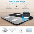 Wagi tkanki tłuszczowej Inteligentna skala BMI Cyfrowe wagi łazienkowe do pomiaru masy ciała, monitor składu ciała Analizator zdrowia Waga, nieograniczona liczba użytkowników, aplikacja (czarny)