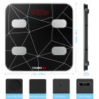 Wagi tkanki tłuszczowej Inteligentna skala BMI Cyfrowe wagi łazienkowe do pomiaru masy ciała, monitor składu ciała Analizator zdrowia Waga, nieograniczona liczba użytkowników, aplikacja (czarny)