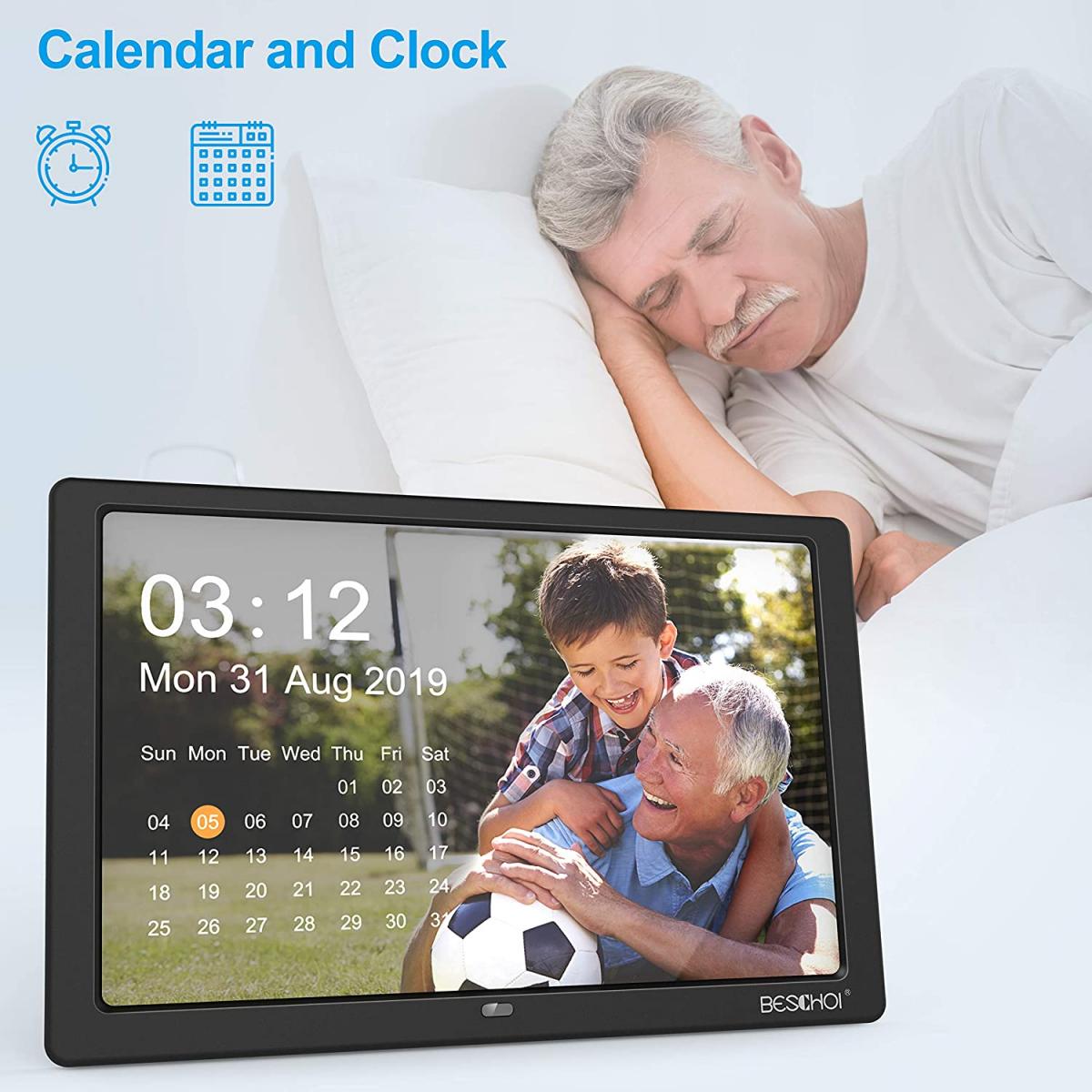 BESCHOI Cornice per foto digitale da 10,1 pollici, 1280x800 Full IPS ad alta risoluzione