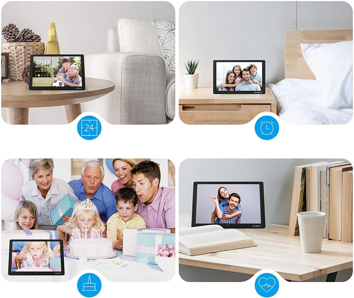 BESCHOI Cornice per foto digitale da 10,1 pollici, 1280x800 Full IPS ad alta risoluzione