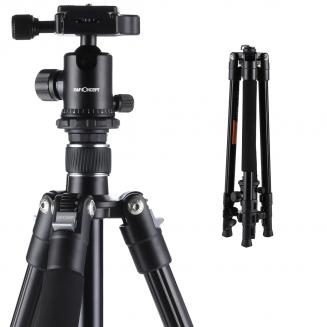 TM2324 Silber 62 Zoll 360° Panorama Kamerastativ Reisestativ Einbeinsativ-Funktion Kugelkopf