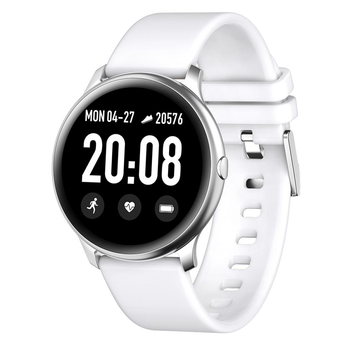 KW19 Pro Fuld skærm Touch Smart Watch Blodtryk Puls Monitor Fitness Tracker - Hvid