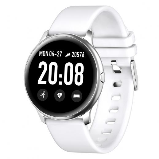 KW19 Pro Fuld skærm Touch Smart Watch Blodtryk Puls Monitor Fitness Tracker - Hvid