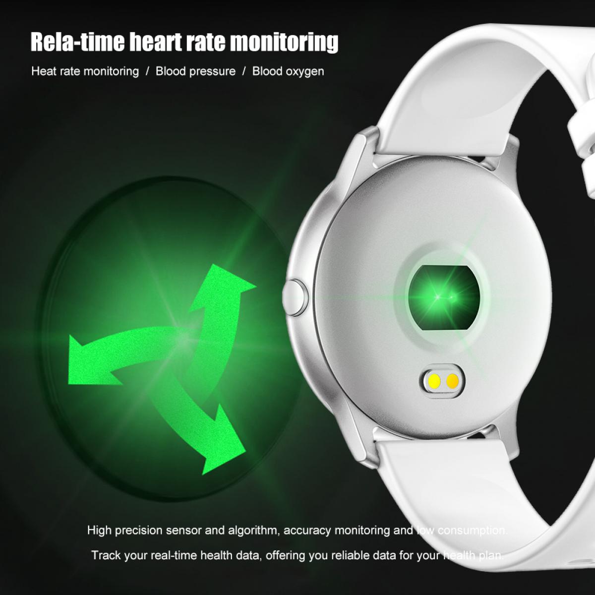 KW19 Pro Fuld skærm Touch Smart Watch Blodtryk Puls Monitor Fitness Tracker - Hvid