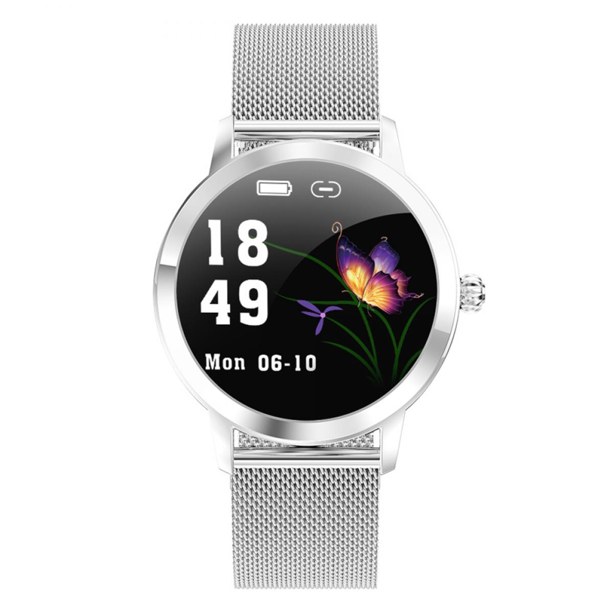 KW10 Smartklocka Dam Fitness Fitness Armband Smartwatch Clock IP68 Vattentät pulsmätare för Android IOS Sport Tracker-Silver