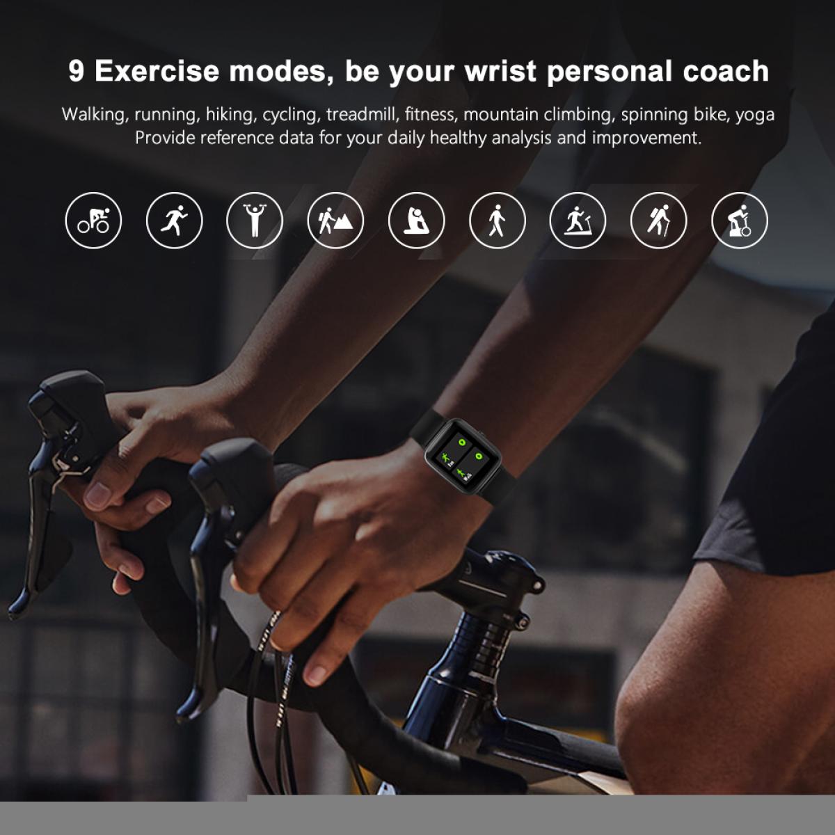 K&F Concept  ID205L Smartwatch Bluetooth HD Schermo Indossabile Tracker Frequenza cardiaca Sport Impermeabile 1,3 pollici -Nero