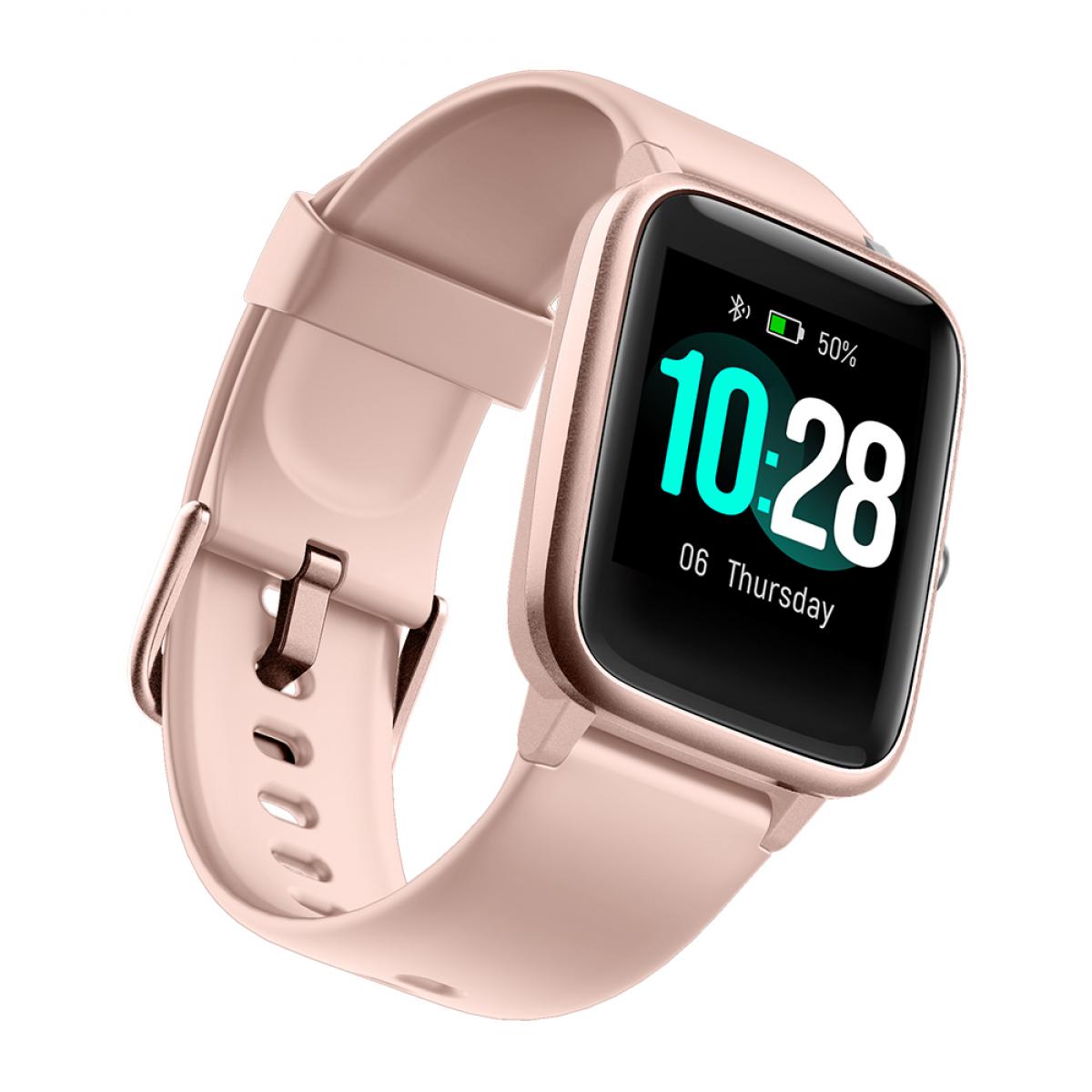 K&F Concept ID205L Smartwatch Bluetooth HD Schermo Indossabile Tracker Frequenza cardiaca Sport Impermeabile 1,3 pollici -Rosa