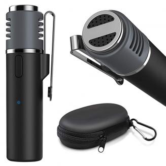 Gialer SmartMic Bezprzewodowy mikrofon Bluetooth Mikrofon krawatowy do iPhone'a i Androida, 50 stóp Bezprzewodowy mikrofon klapowy Inteligentny mikrofon