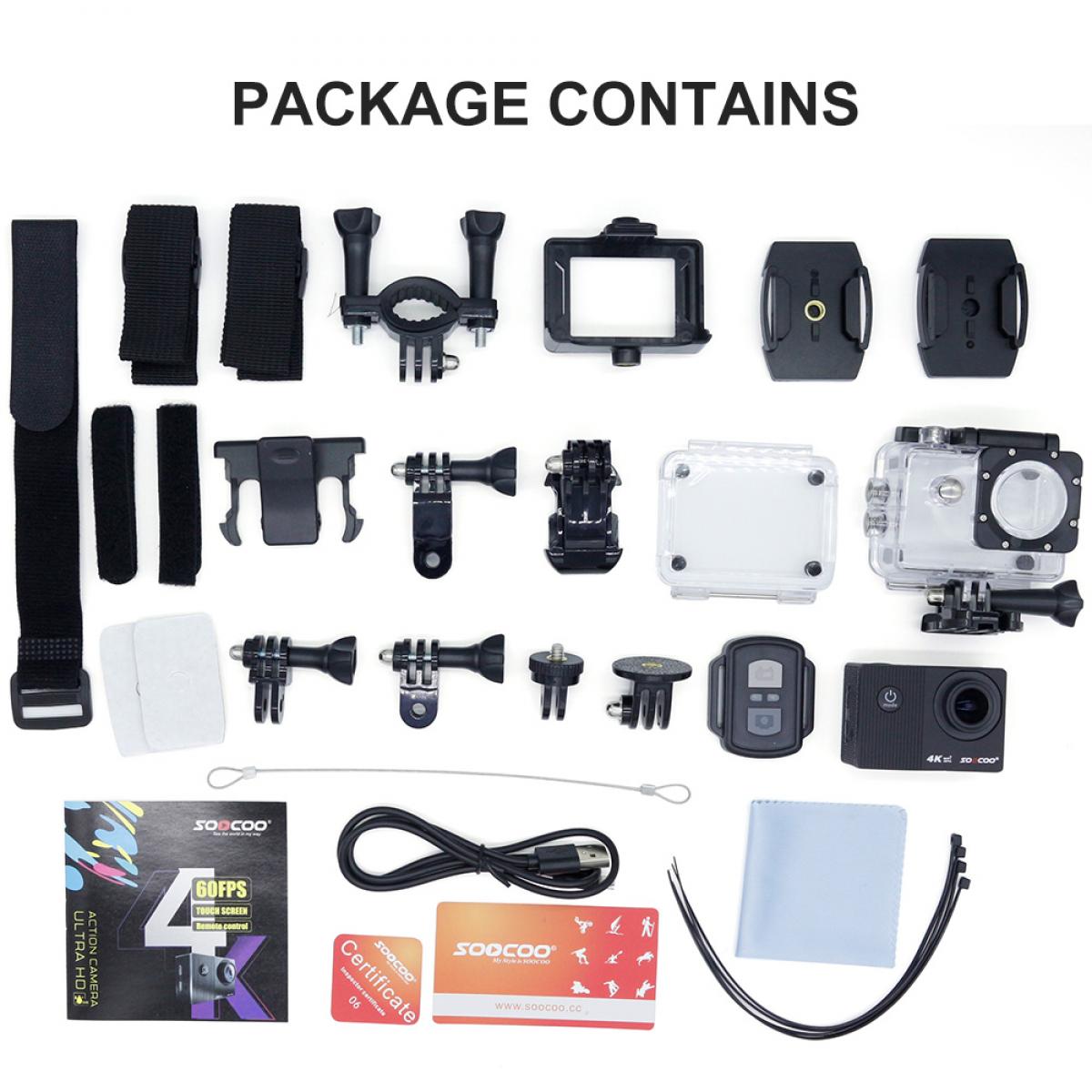 SOOCOO F91R Ultra HD 4K 60fps Actie Touchscreen Onderwater Waterdicht, WIFI Video Action Cam