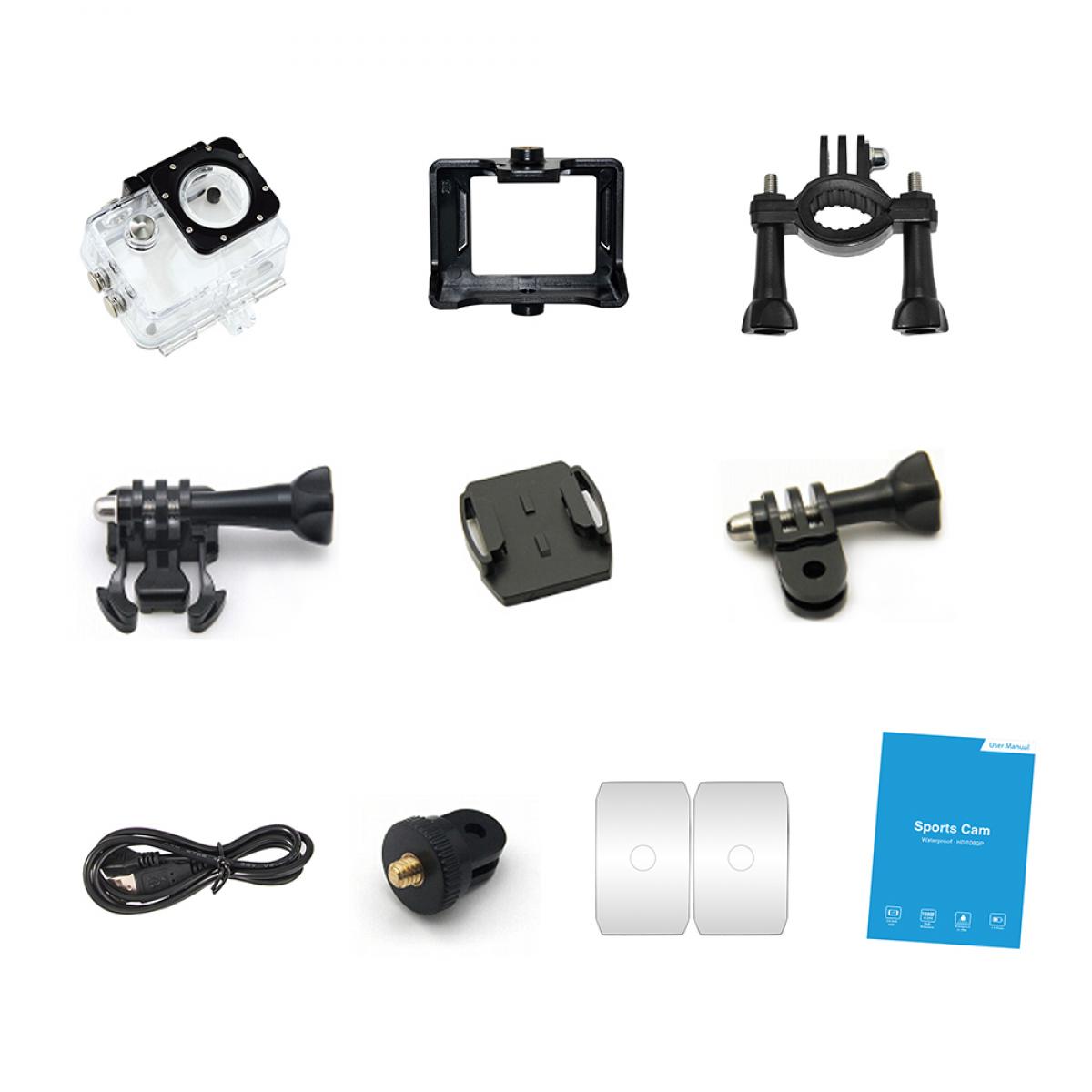 AT-Q1 4K30FPS Sport Action Camera Ultra HD videokamera 13MP WiFi vanntett kamera (svart)