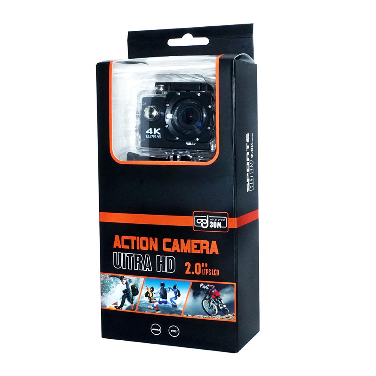 AT-Q1 4K30FPS Sport Action Camera Ultra HD videokamera 13MP WiFi vanntett kamera (svart)