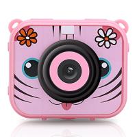 AT-G20G Telecamera per bambini Impermeabile 1080P HD Action Camera per regalo di compleanno Fotocamera Giocattolo Schermo LCD da 2.0 '' (rosa)