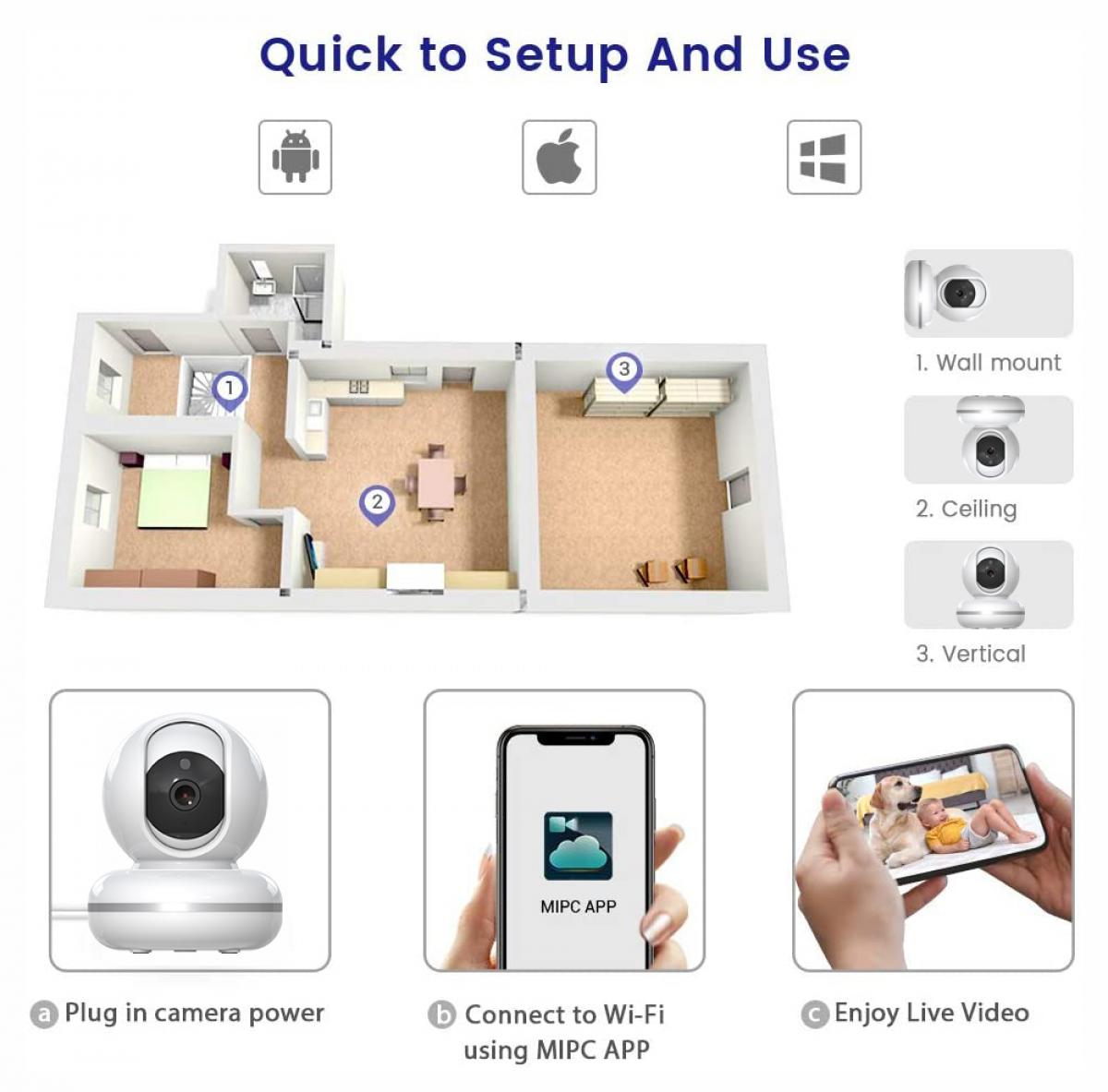 F10 1080P HD 80 градусов Wi-Fi сетевая камера ночного видения Видеокамера IP, двусторонний звук, обнаружение движения и звука