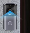 M10S mini WiFi slimme video-deurbelcamera, 720P HD draadloze afstandsbediening voor thuisbeveiliging, deurbelcamera Nachtzicht met 2-weg audio, weerbestendig  black